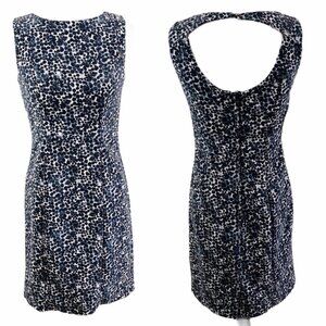 H&M Evening Dress Office Shift Dress Open Back Black White Dots